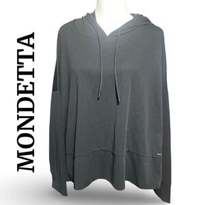 MONDETTA Ottoman Hoodie, Oversized, Cropped, Dropped Shoulder, Size Large